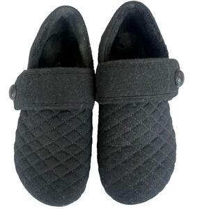 Vionic Slippers Shoes Womens Size 8 Jackie Quilted Black Hoop & Loop Podiatrist